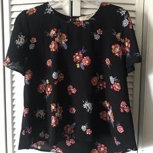 Black Floral Dress Top